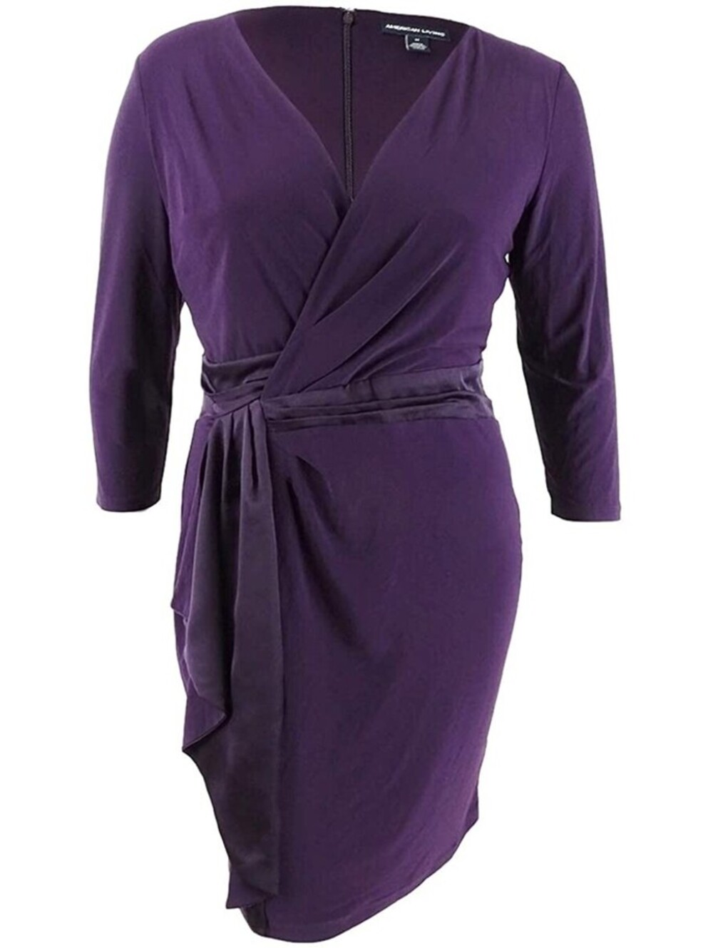 American Living Womens Ruffled V Neck Dress Size 8